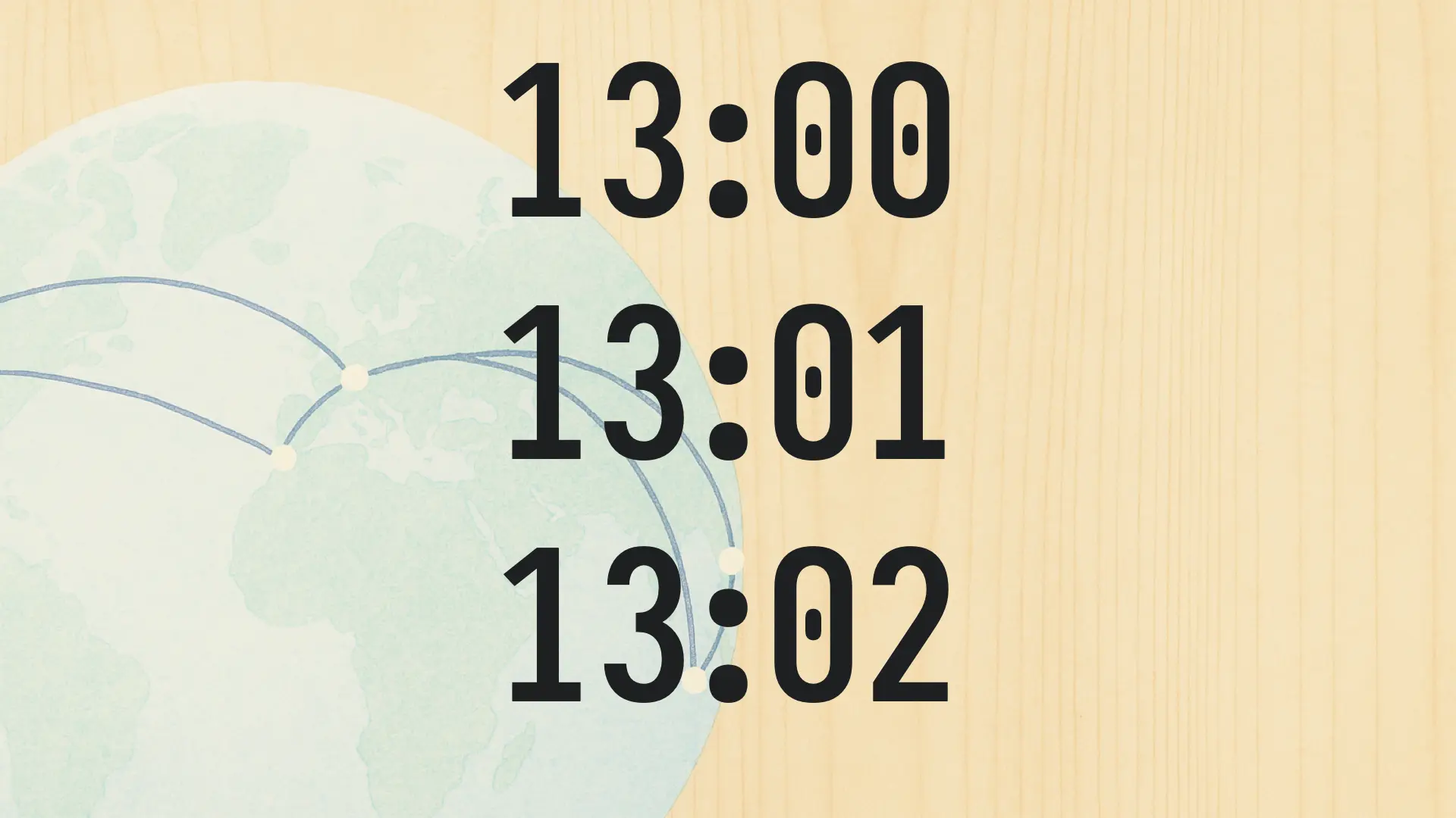 Three monotonically increasing values of time.