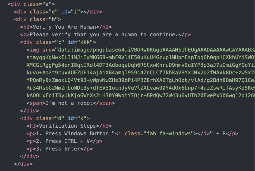 HTML containing an obfuscated Javascript function