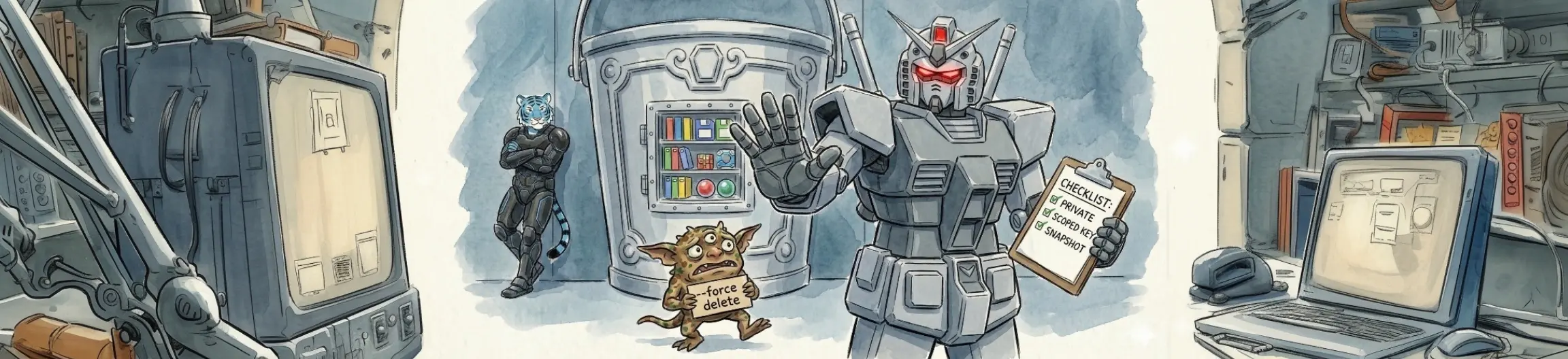 Tigris agent plugin security rules enforcing private buckets and scoped access keys