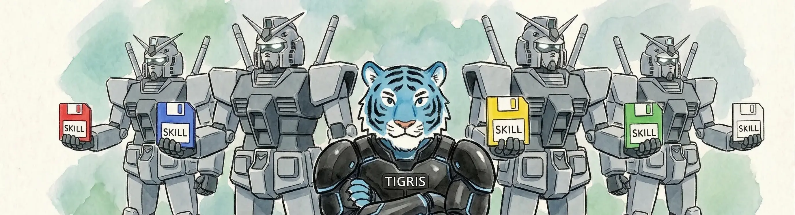 The five Tigris agent skills covering authentication, buckets, objects, access keys, and IAM